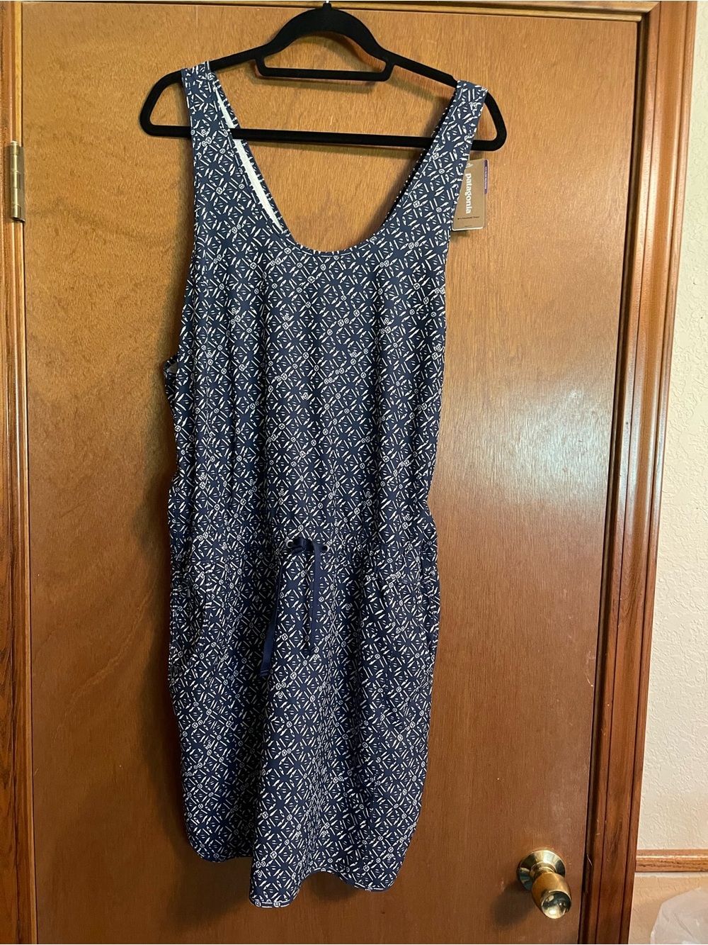 Patagonia Navy and White Printed Active Dress
